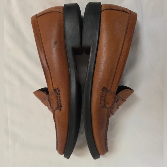 Bass Weejuns Katherine II Tan Camel Leather Loafers 8 - Picture 5 of 13